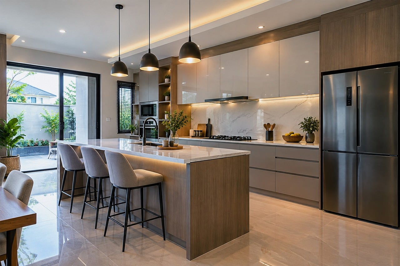 Modern kitchen, interior, minimalist design in Temecula, CA